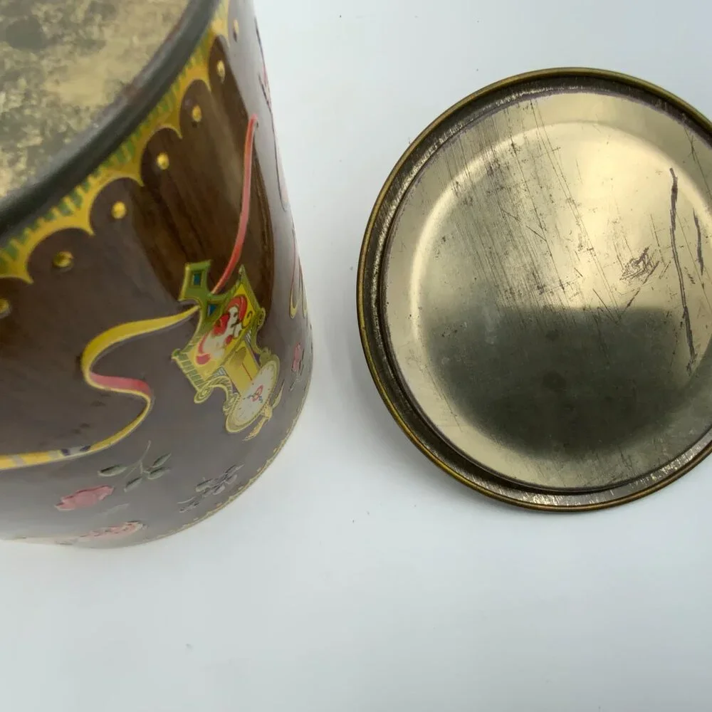 MCM Vintage Daher Decorative Lidded Tin Cannister Made in England